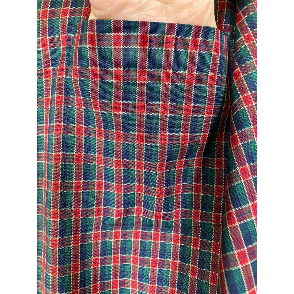 Pendleton 100% Pure Virgil Wool Mens Red Green Plaid Button Up Shirt Size Medium - Picture 6 of 13